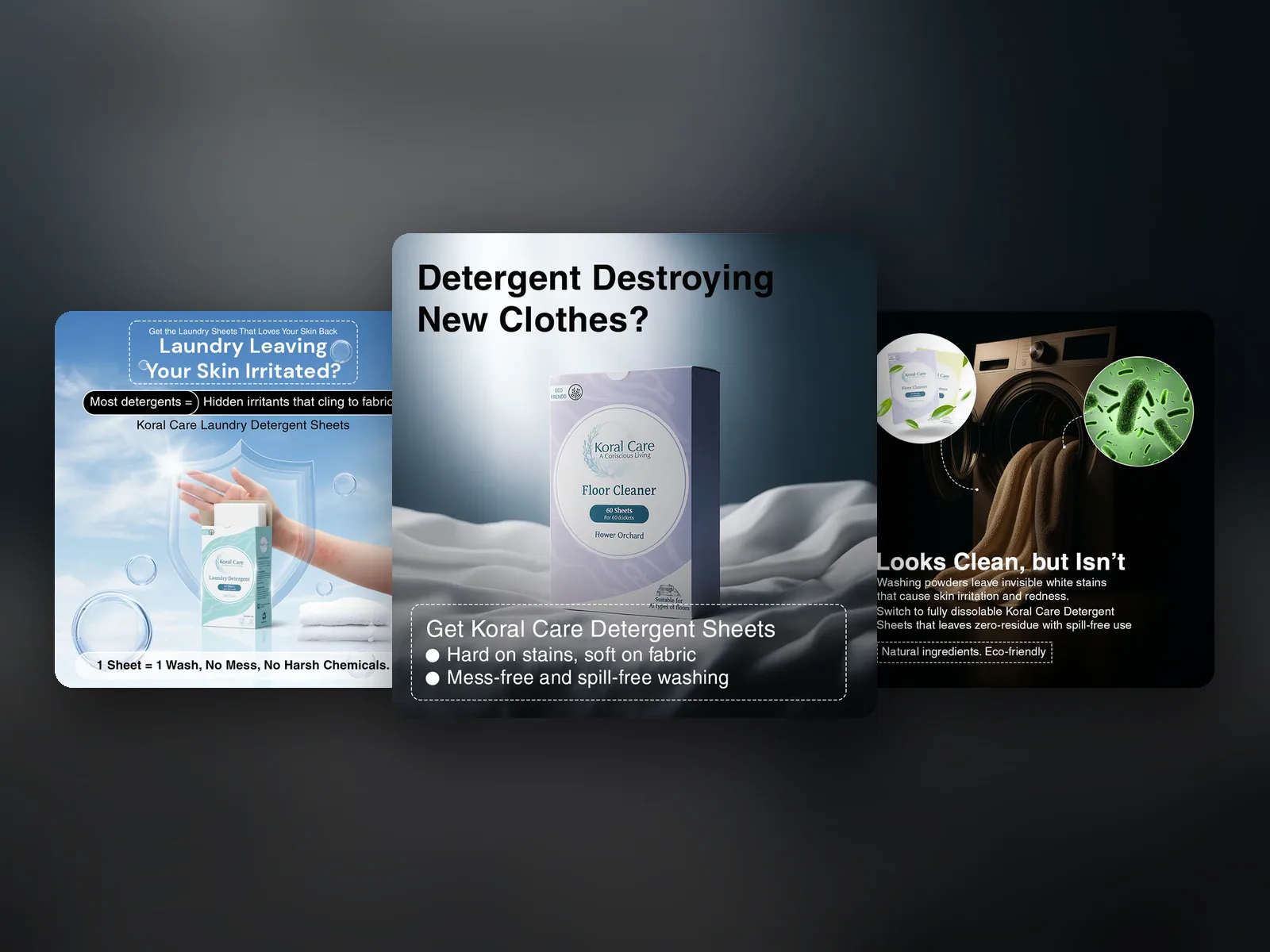 Koral Care case study — KORAL CARE · LAUNCH CREATIVE
