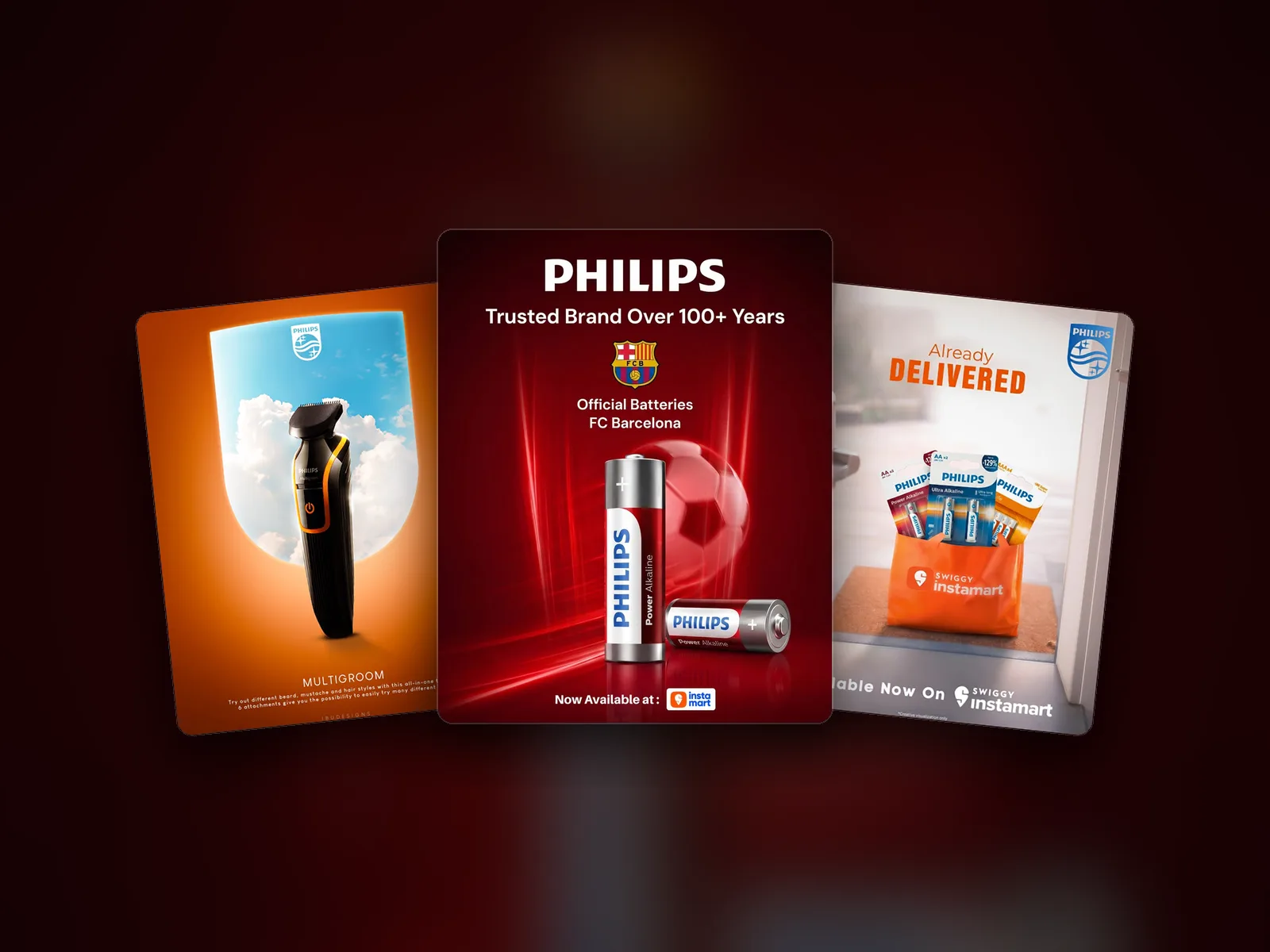Philips case study — PHILIPS · GROOMING · BATTERIES · JUICER